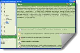 Содержит познавательную и практическую информацию о комнатных растениях, их происхождении, особенностях Содержит познавательную и практическую информацию о комнатных растениях, их происхождении, особенностях
