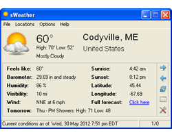 Скачать программу sWeather 1.2.1 Build 1 sWeather