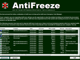 AntiFreeze поможет вам в том случае, когда ни одно приложение не откликается AntiFreeze поможет вам в том случае, когда ни одно приложение не откликается