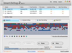 В арсенале программы  Smart Defrag  присутствует несколько режимов работы