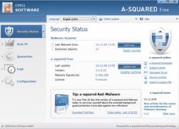Emsi Software A-Squared обеспечивает безопасность ПК, определяя и обезвреживая следующее вредоносное программное обеспечение Emsi Software A-Squared обеспечивает безопасность ПК, определяя и обезвреживая следующее вредоносное программное обеспечение