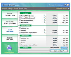 Secure Eraser несколько раз перезаписывает освободившиеся секторы производной комбинацией символов Secure Eraser несколько раз перезаписывает освободившиеся секторы производной комбинацией символов